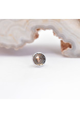 BVLA 4mm Cup with Rose Cut Smoky Quartz in 14k White Gold Threadless Ends