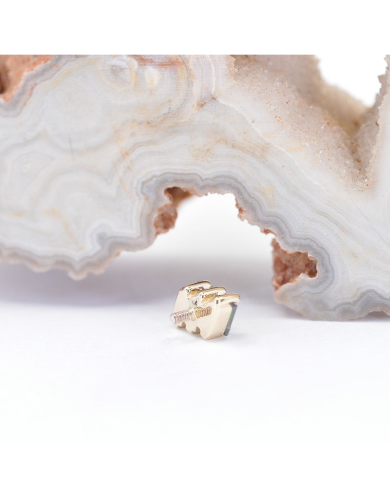 BVLA Liara 3 with Mystic Topaz in 14k Yellow Gold 16g Threaded End by BVLA!