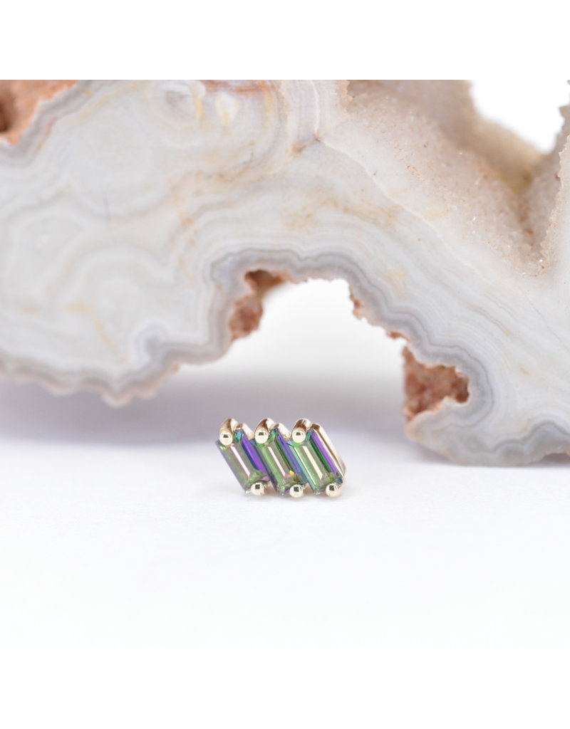 BVLA Liara 3 with Mystic Topaz in 14k Yellow Gold 16g Threaded End by BVLA!