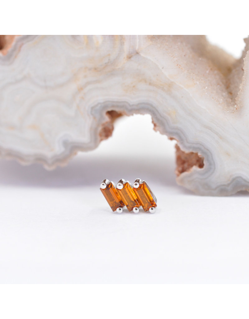 BVLA Liara 3 with Madeira Citrine in 14k White Gold 16g Threaded End by BVLA!