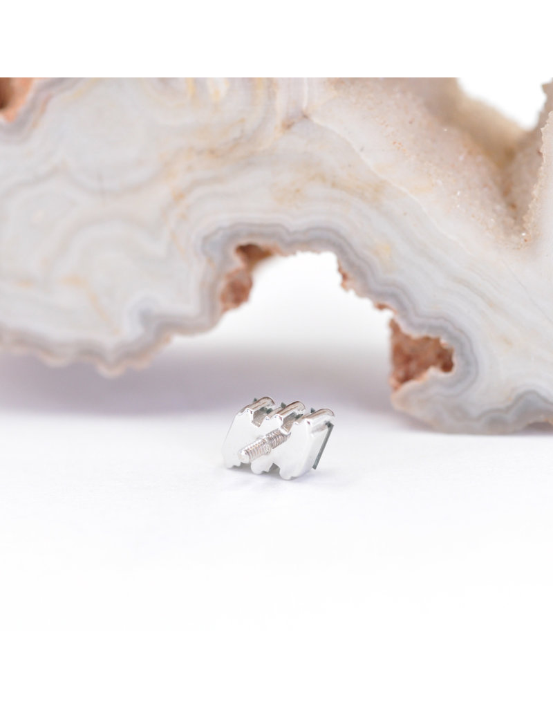 BVLA Liara 3 with Grey Sapphire in 14k White Gold 16g Threaded End by BVLA!