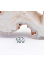 BVLA Liara 3 with Grey Sapphire in 14k White Gold 16g Threaded End by BVLA!