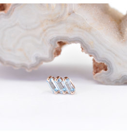BVLA Liara Swiss Blue Topaz Rose Gold 16g Threaded End