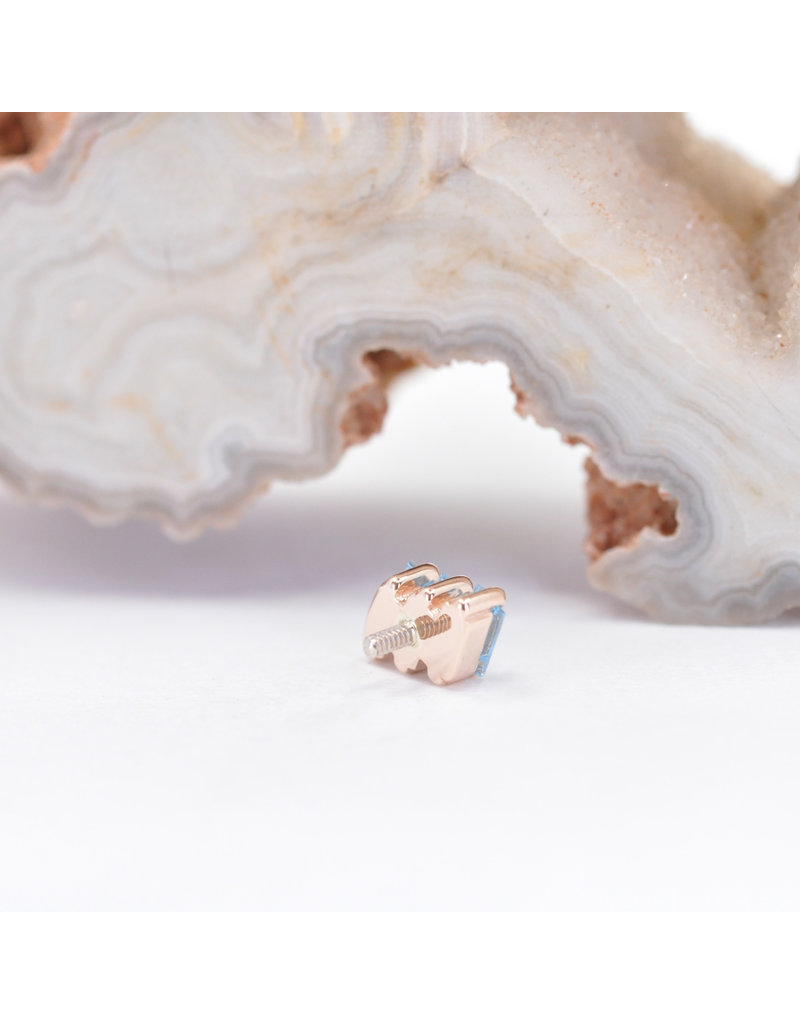 BVLA Liara 3 with Swiss Blue Topaz in 14k Rose Gold 16g Threaded End by BVLA!