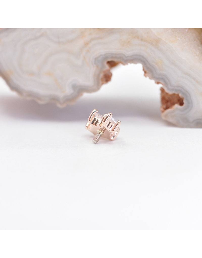 BVLA Daydream with CZ in 14k Rose Gold 16g Threaded End by BVLA!