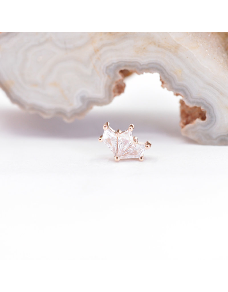 BVLA Daydream with CZ in 14k Rose Gold 16g Threaded End by BVLA!