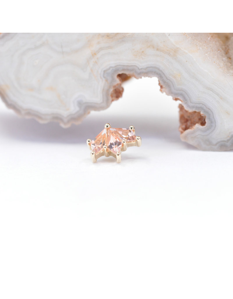 BVLA Daydream with Champagne Sapphire in 14k Yellow Gold 16g Threaded End by BVLA!