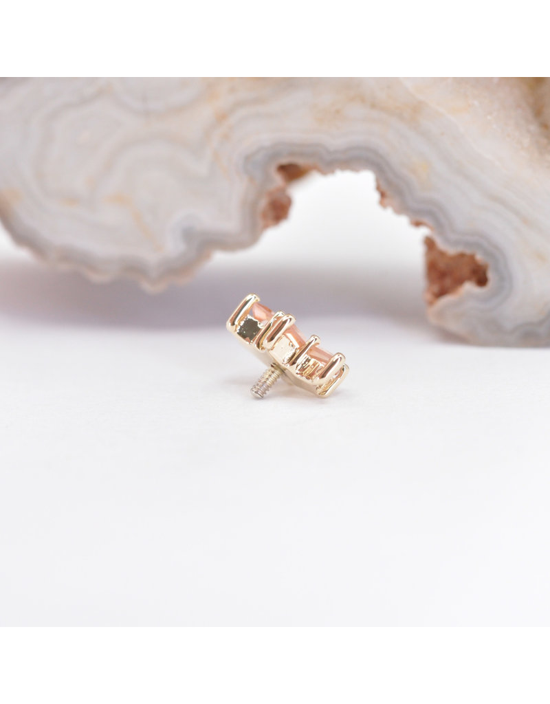 BVLA Daydream with Champagne Sapphire in 14k Yellow Gold 16g Threaded End by BVLA!