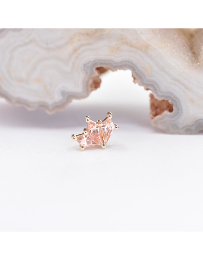 BVLA Daydream with Champagne Sapphire in 14k Yellow Gold 16g Threaded End by BVLA!