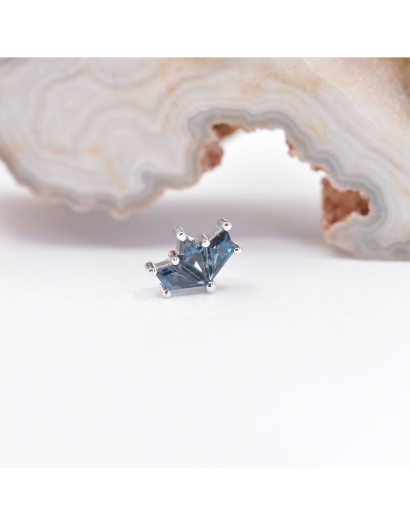 BVLA Daydream with London Blue Topaz in 14k White Gold 16g Threaded End by BVLA!