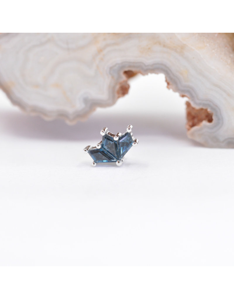 BVLA Daydream with London Blue Topaz in 14k White Gold 16g Threaded End by BVLA!