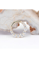 BVLA 16g 5/16" Graduating Gem Oaktier Clicker Ring with Genuine VS Diamonds in 14k Yellow Gold by BVLA!