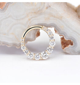 BVLA Graduating Gem Oaktier Diamond Yellow Gold 16g 5/16" Clicker Ring