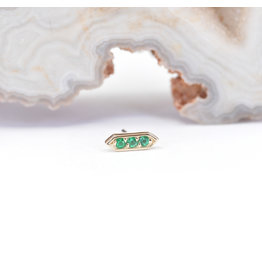 BVLA Sillan Threadless End 14k Yellow Gold Emerald