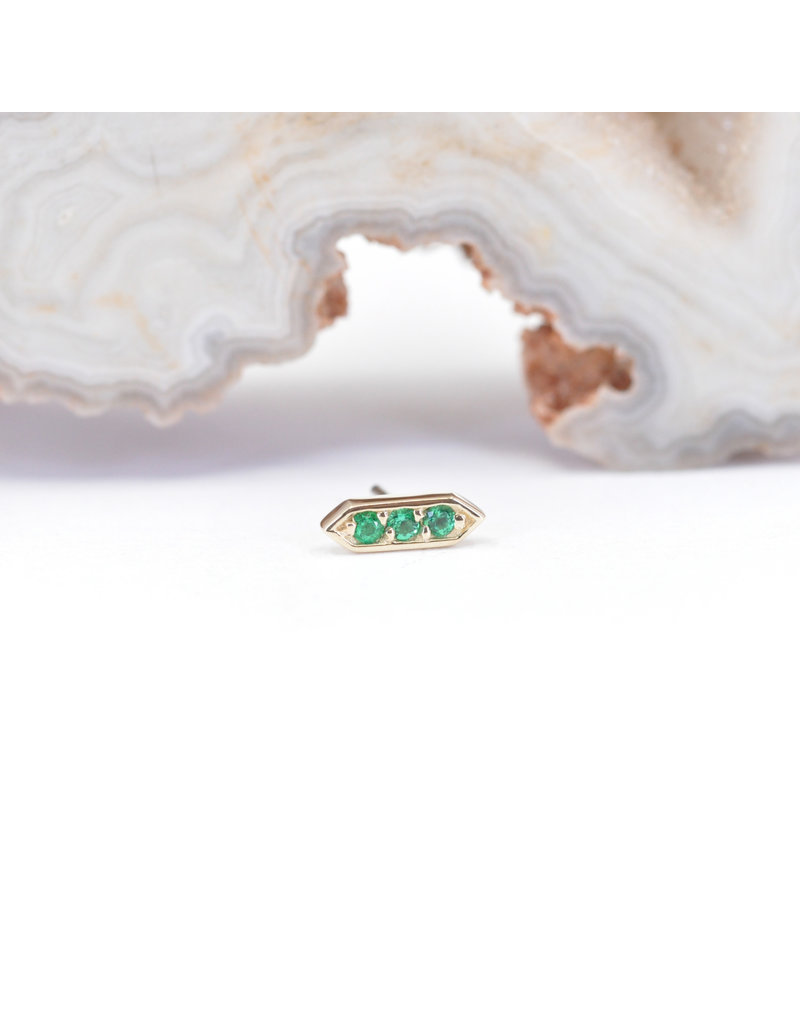 BVLA Sillan with Emerald in 14k Yellow Gold Threadless End
