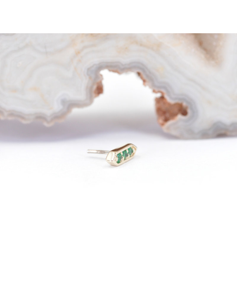 BVLA Sillan with Emerald in 14k Yellow Gold Threadless End