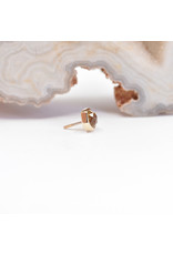 BVLA 4mm Honeycomb with 3mm Rose Cut Citrine in 14k Yellow Gold Threadless Ends