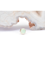 BVLA 4mm Honeycomb with 3mm Rose Cut Chrysoprase in 14k Yellow Gold Threadless Ends