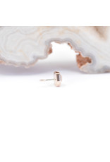 BVLA 4mm Honeycomb with 3mm Rose Cut Rainbow Moonstone in 14k Rose Gold Threadless Ends