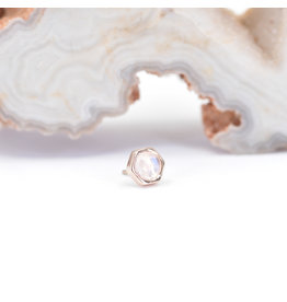 BVLA 4mm Honeycomb Moonstone Rose Gold Threadless Ends