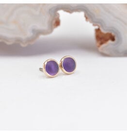BVLA 3mm Amethyst Yellow Gold Threadless Ends