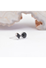 BVLA 3mm Cup Threadless End 14k White Gold Onyx Cab
