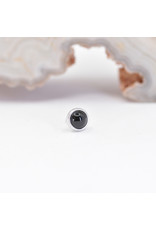 BVLA 3mm Cup with Onyx Cabochon in 14k White Gold Threadless Ends