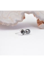 BVLA 3mm Cup with Rose Cut Black Diamond in 14k White Gold Threadless Ends
