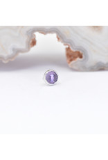 BVLA 3mm Cup Threadless End 14k White Gold Amethyst Rose Cut