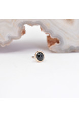 BVLA 3mm Cup with Onyx Cabochon in 14k Yellow Gold Threadless Ends