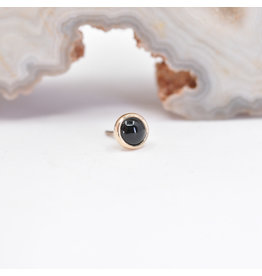 BVLA 3mm Cup Threadless End 14k Yellow Gold Onyx Cab