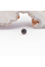 BVLA 3mm Cup Threadless End 14k Rose Gold Onyx Cab