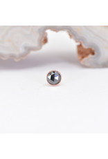 BVLA 3mm Cup with Rose Cut Black Diamond in 14k Rose Gold Threadless Ends