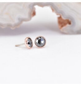 BVLA 3mm Black Diamond Rose Gold Threadless Ends