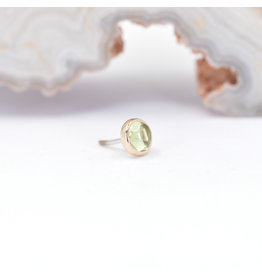 BVLA 3mm Cup Threadless End 14k Yellow Gold Peridot Cab