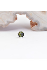 BVLA 3mm Cup with Rose Cut Green Tourmaline in 14k White Gold Threadless Ends
