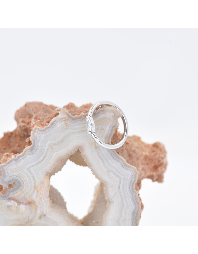 BVLA 18g Fixed Marquise Seam Rings with 3x1.5mm CZ in 14k Gold by BVLA!