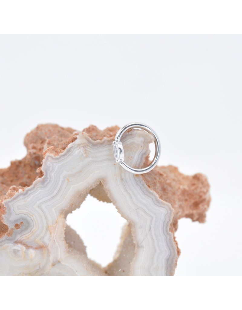 BVLA 18g Fixed Marquise Seam Rings with 3x1.5mm CZ in 14k Gold by BVLA!