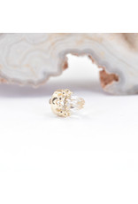 BVLA Crown Prong with Faceted White Quartz in 14k Yellow Gold 12g Threaded Ends by BVLA!