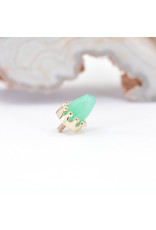 BVLA Crown Prong with Faceted Chrysoprase Bullet in 14k Yellow Gold 12g Threaded Ends by BVLA!
