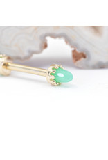 BVLA Bullet Crown Prong 12g Threaded End 14k Yellow Gold 4mm Faceted Chrysoprase
