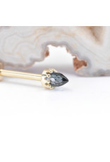 BVLA Crown Prong with Faceted London Blue Topaz Bullet in 14k Yellow Gold 12g Threaded Ends by BVLA!