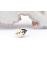BVLA Crown Prong with Faceted Onyx Bullet in 14k Yellow Gold 12g Threaded Ends by BVLA!