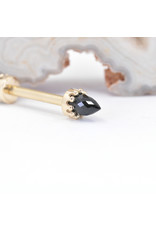BVLA Crown Prong with Faceted Onyx Bullet in 14k Yellow Gold 12g Threaded Ends by BVLA!