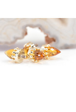 BVLA Crown Prong with Faceted Citrine Bullet in 14k Yellow Gold 12g Threaded Ends by BVLA!