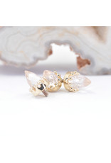 BVLA Crown Prong with Faceted Rose Quartz Bullet in 14k Yellow Gold 12g Threaded Ends by BVLA!