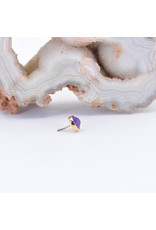 BVLA 4mm Cup with Rose Cut Purple Chalcedony in 14k Yellow Gold Threadless Ends