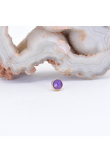 BVLA 4mm Cup Threadless End 14k Yellow Gold Purple Chalcedony Rose Cut
