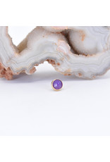 BVLA 4mm Cup with Rose Cut Purple Chalcedony in 14k Yellow Gold Threadless Ends