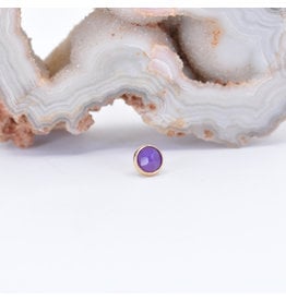 BVLA 4mm Purple Chalcedony Yellow Gold Threadless Ends